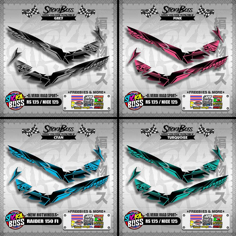 RS 125 / NICE 125 DECALS ( EL VERDE ROAD SPORT ) [ PREMIUM GLOSSY LAMINATED ]【WITH FREEBIES】