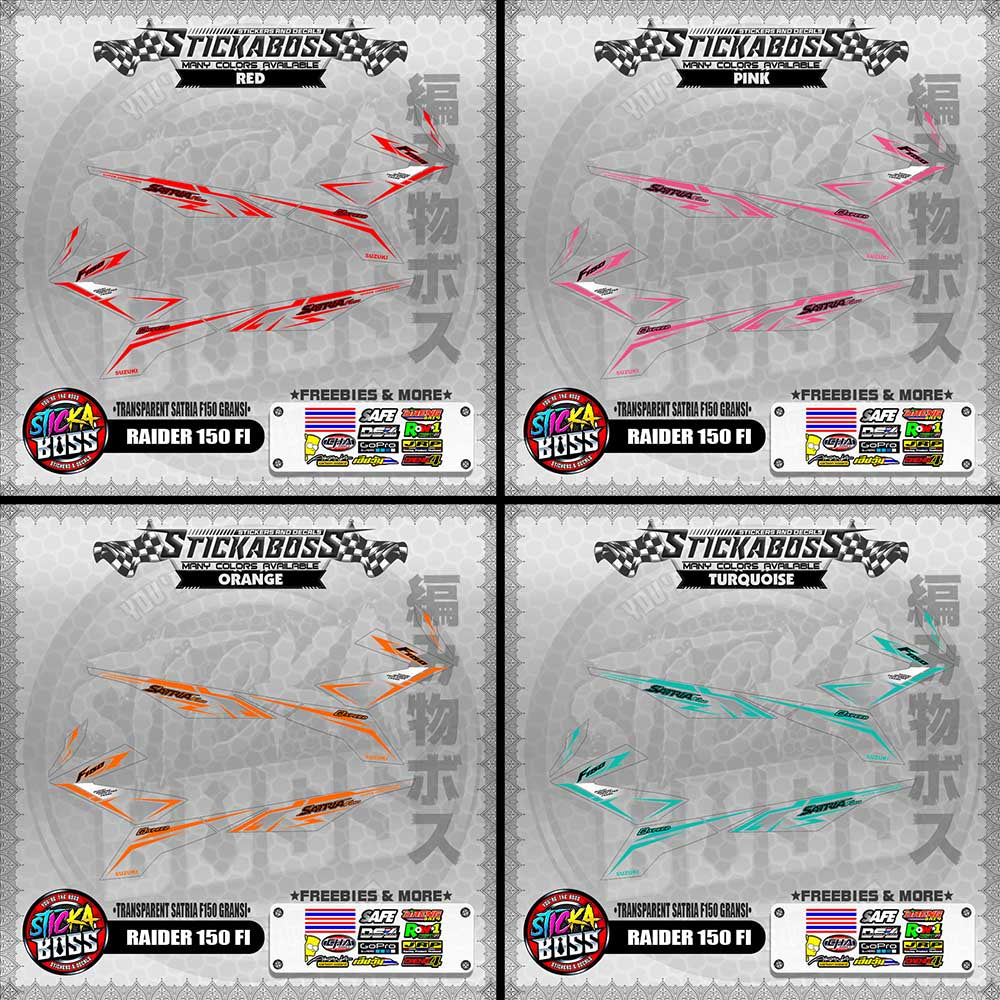 [ PREMIUM UV PRINT ] TRANSPARENT RAIDER 150 FI STICKER DECALS ( SATRIA F150 GARANSI )【WITH FREEBIES】