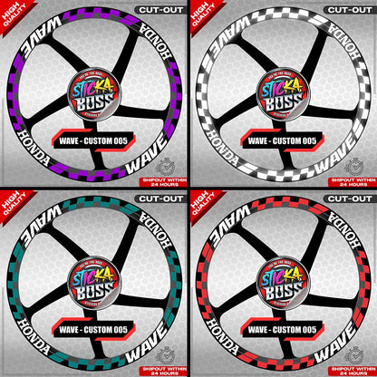 WAVE 110 / 125 MAG STICKER SET ( 2 MAGS ) - CUSTOM 005 | VINYL WATERPROOF CUT-OUT DECALS