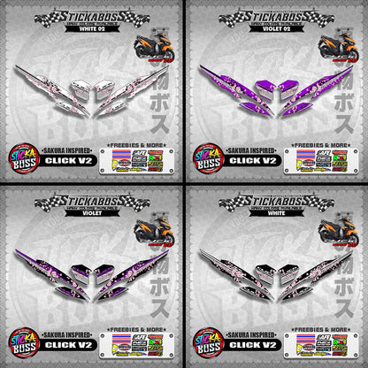 CLICK V2 STICKER DECALS ( SAKURA INSPIRED )【WITH FREEBIES】