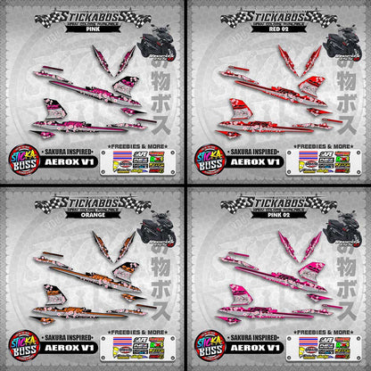 AEROX V1 STICKER DECALS ( SAKURA INSPIRED )【WITH FREEBIES】