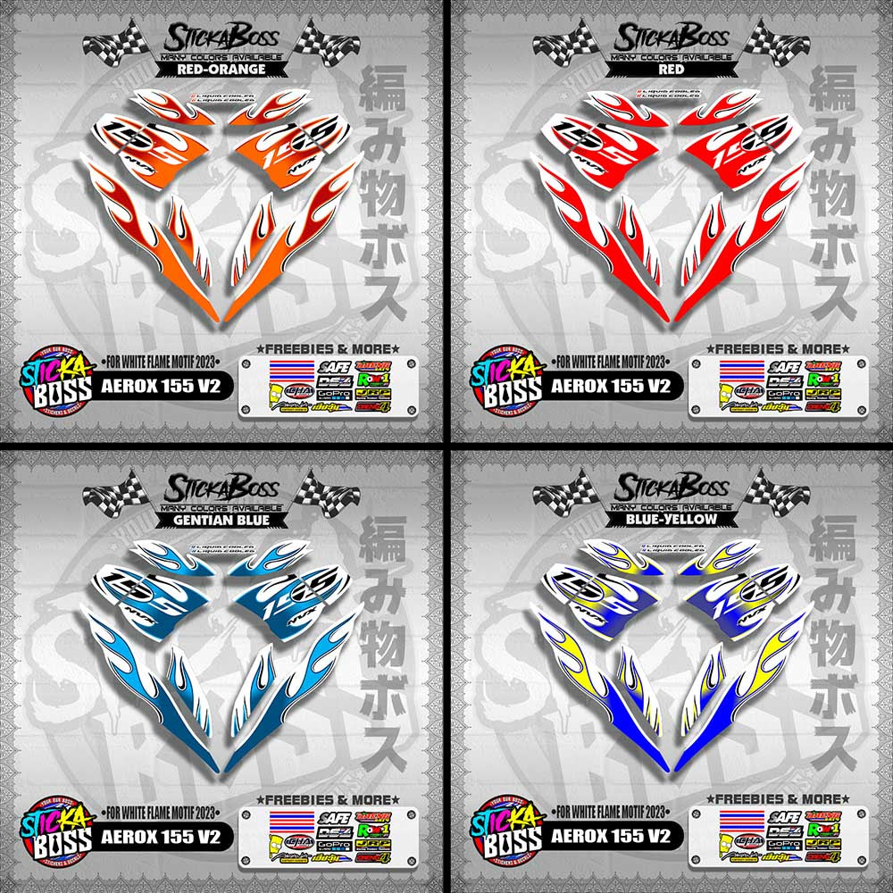 AEROX 155 V2 ( FOR WHITE FLAME MOTIF 2023 )【WITH FREEBIES】
