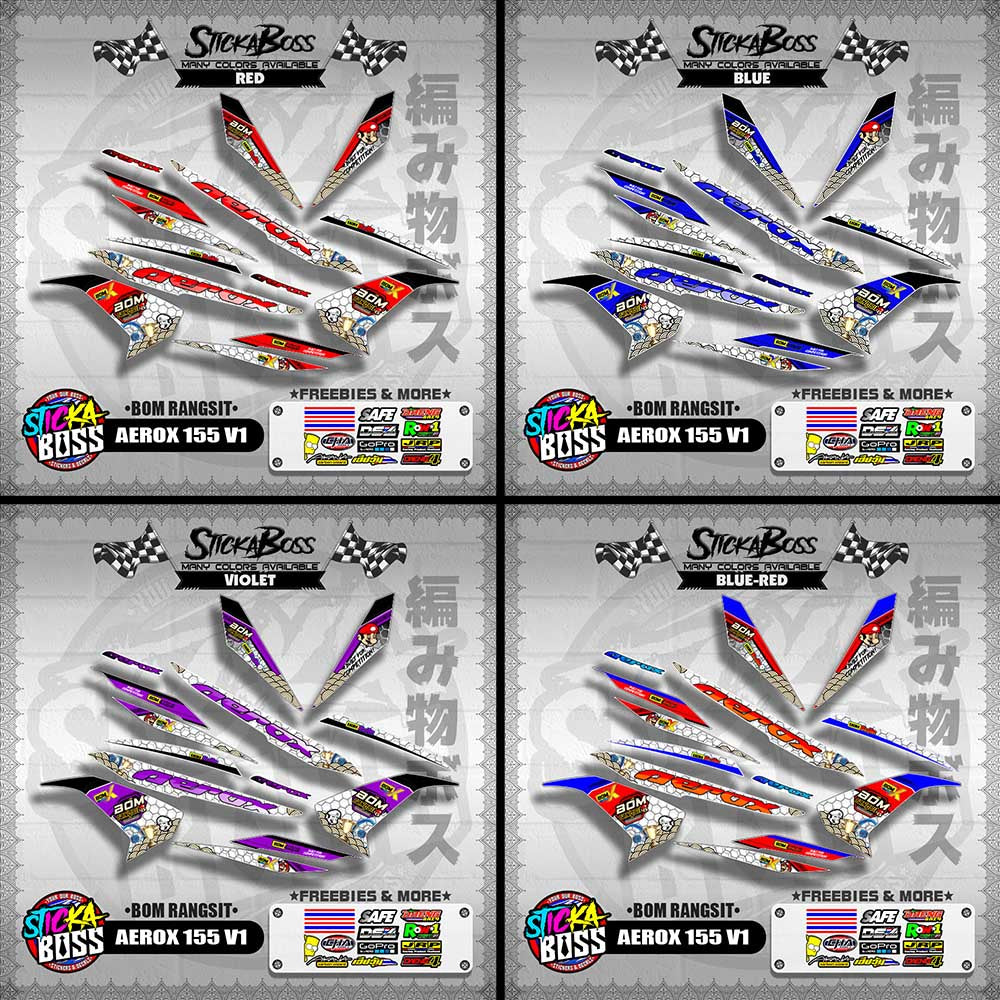 AEROX 155 V1 INDO CONCEPT DECALS ( BOM RANGSIT )【WITH FREEBIES】