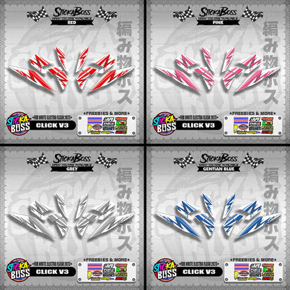 CLICK V3 DECALS ( FOR WHITE 2 TONE SPEED STREAKS )【WITH FREEBIES】