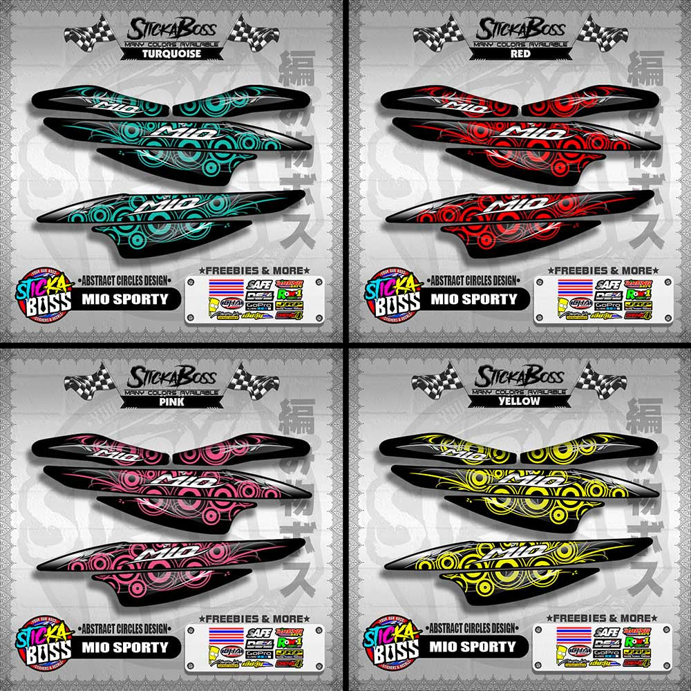 MIO SPORTY DECALS ( ABSTRACT CIRCLES DESIGN )【WITH FREEBIES】