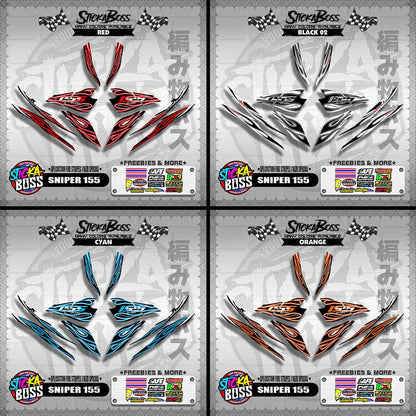 SNIPER 155 DECALS ( API CUSTOM FIRE STRIPES Y16ZR SPECIAL )【WITH FREEBIES】