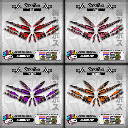 AEROX V2 DECALS ( CUSTOM FIRE EDITION )【WITH FREEBIES】