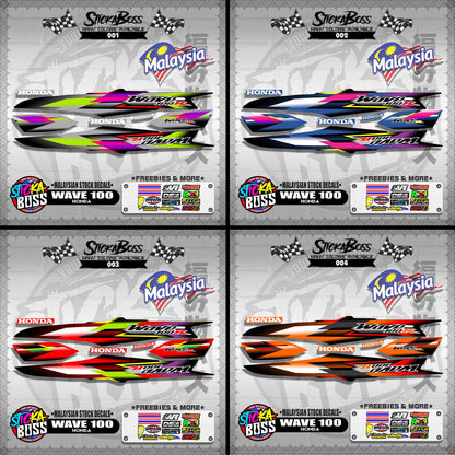 HONDA WAVE 100 ( MALAYSIAN STOCK DECALS )【WITH FREEBIES】