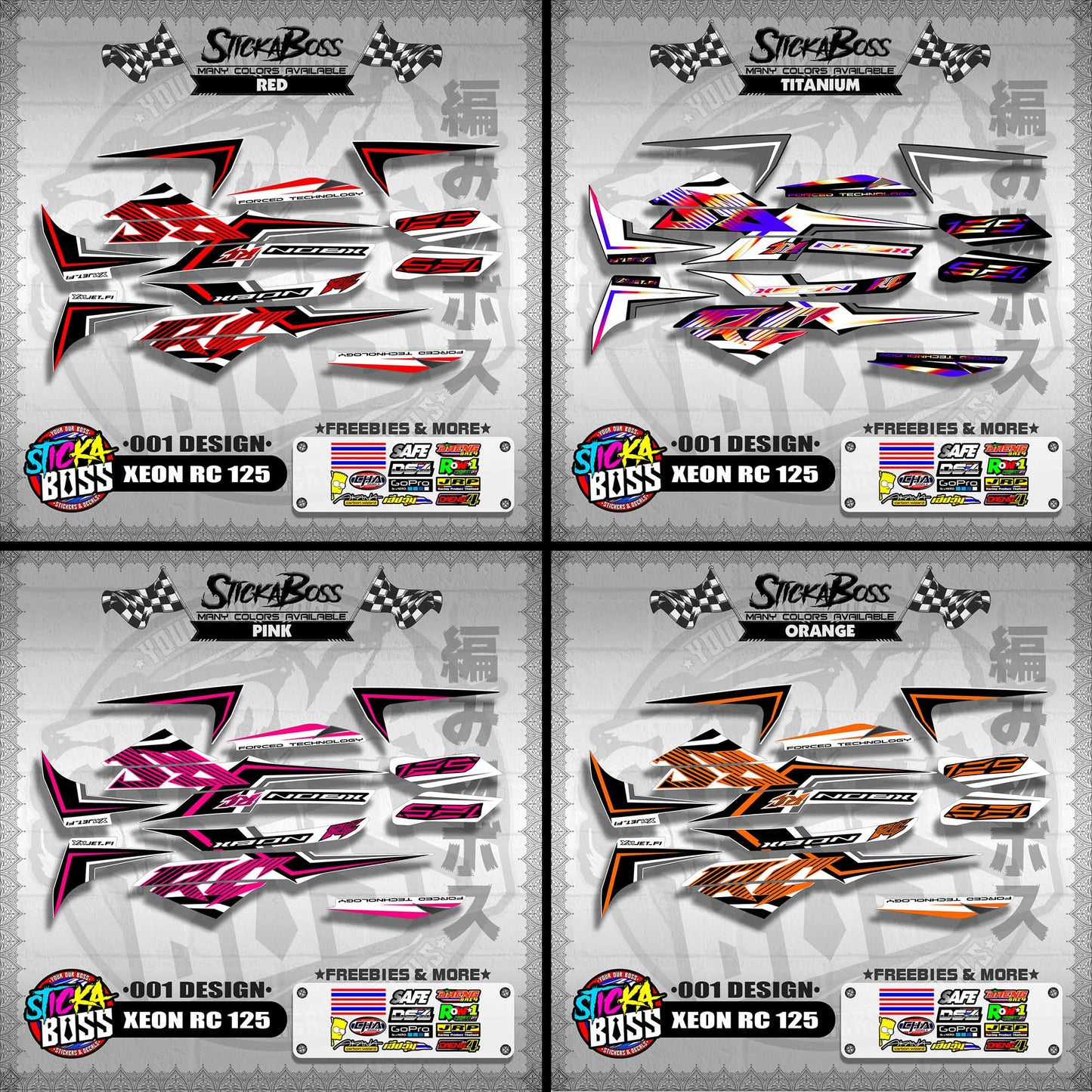 XEON RC 125 STOCK DECALS ( 001 DESIGN )【WITH FREEBIES】