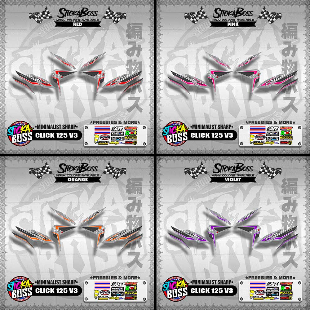 CLICK 125 V3 DECALS ( MINIMALIST SHARP )【WITH FREEBIES】