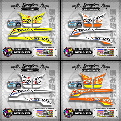 FAZZIO 125 DECALS ( MITIF FZ9 STRIPING )【WITH FREEBIES】