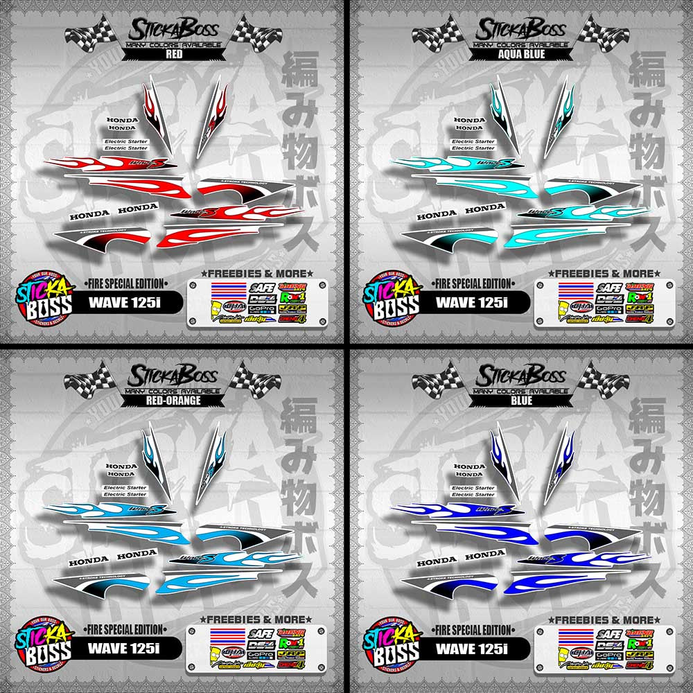 WAVE 125 S DECALS ( FIRE EDITION )【WITH FREEBIES】