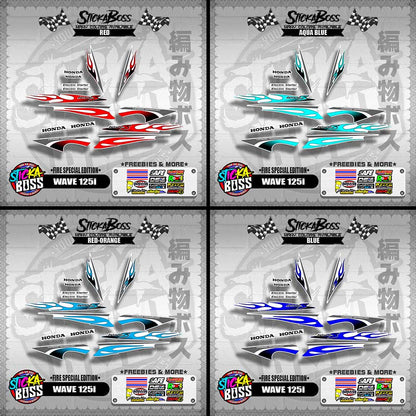 WAVE 125 S DECALS ( FIRE EDITION )【WITH FREEBIES】