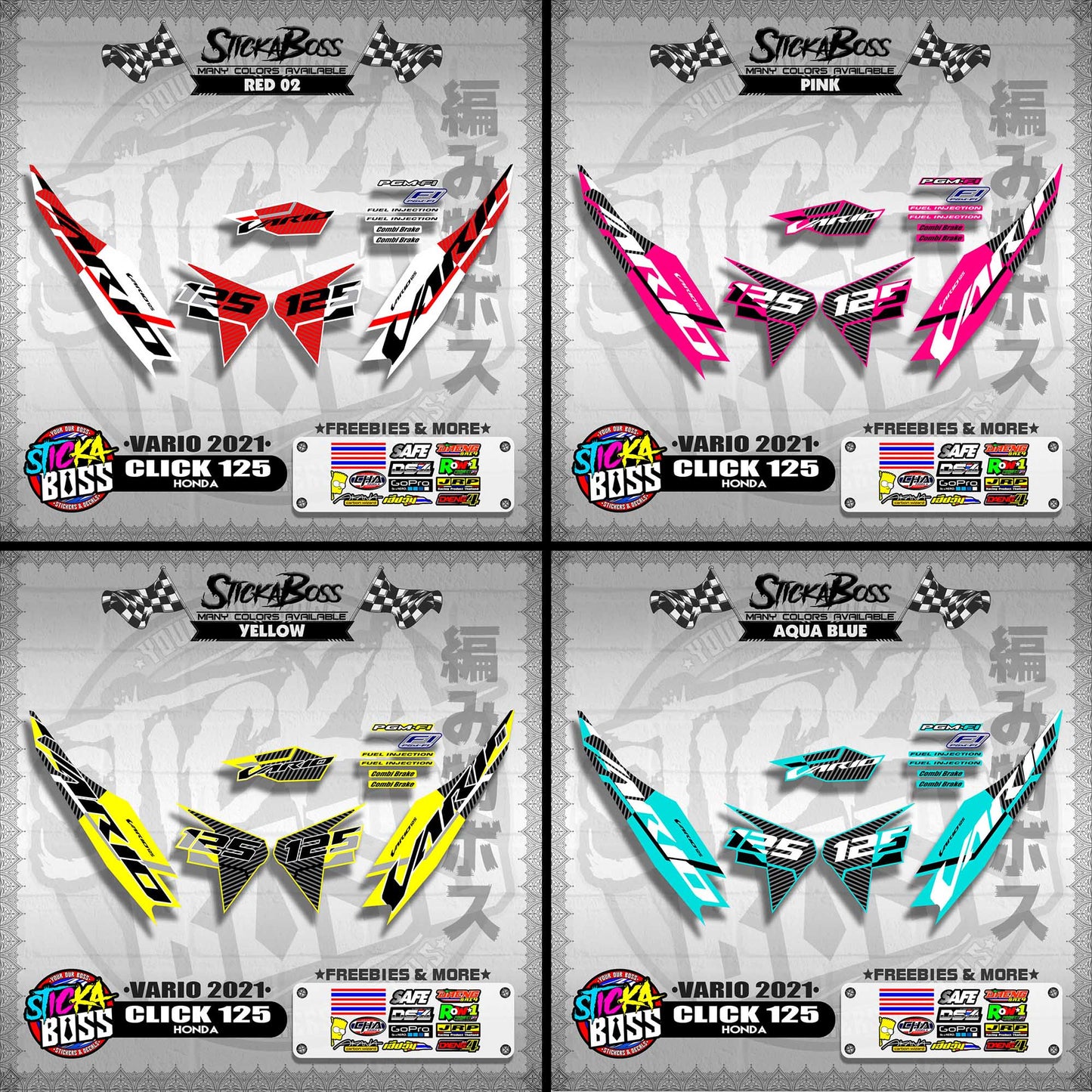 CLICK 125 V2 DECALS ( VARIO 2021 )【WITH FREEBIES】