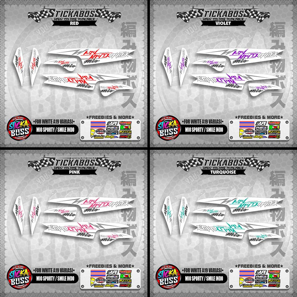 MIO SPORTY / SMILE INDO STICKER DECALS ( FOR WHITE A19 VARIASI )【WITH FREEBIES】