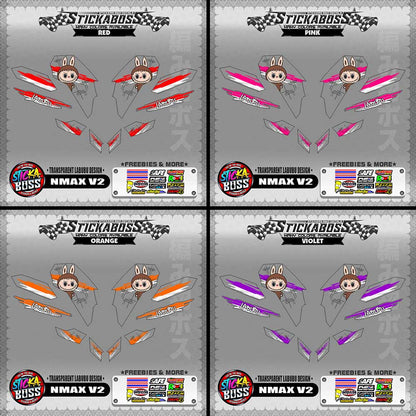 【PREMIUM UV PRINT】TRANSPARENT NMAX V2 STICKER DECALS ( LABUBU DESIGN )【WITH FREEBIES】