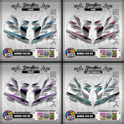 AEROX 155 V2 DECALS ( GREY MALAYSIAN CUSTOM 003 )【WITH FREEBIES】