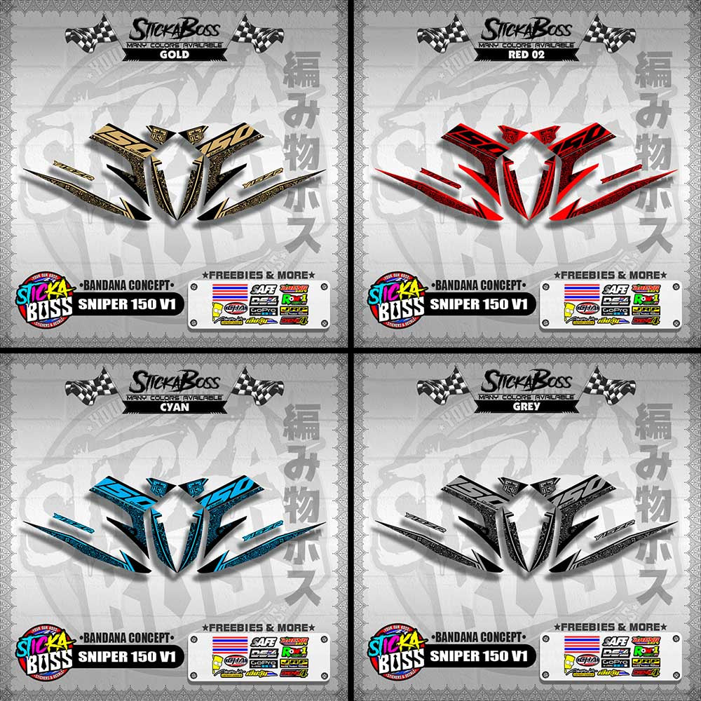 SNIPER 150 V1 DECALS ( BANDANA CONCEPT )【WITH FREEBIES】