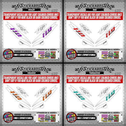 MIO 1/SPORTY/SMILE STICKER DECALS ( TRANSPARENT 2025 GLITCH DESIGN )【WITH FREEBIES】