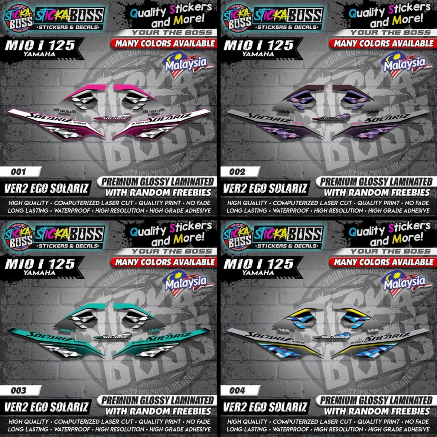 Mio i 125 Malaysian Decals ( Ver2 Ego Solariz )【WITH FREEBIES】Malaysia Concept