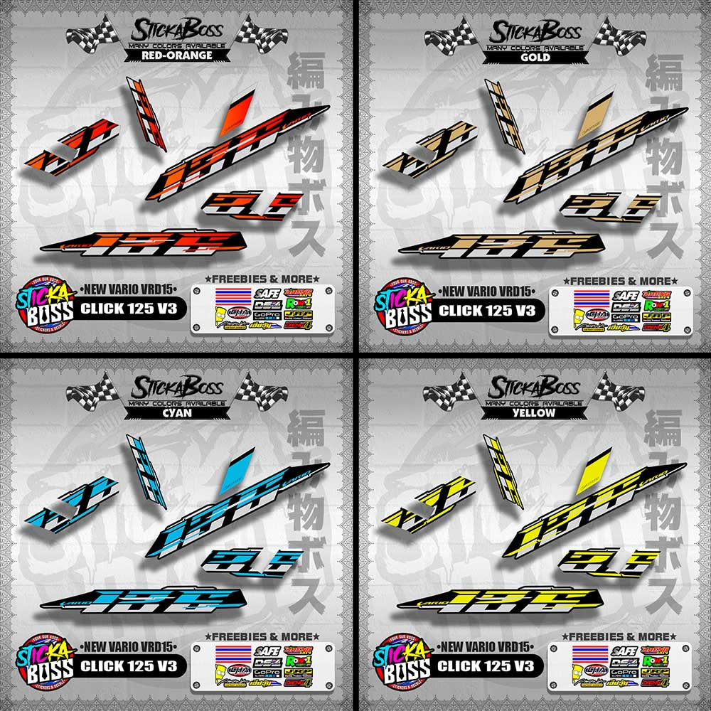 CLICK 125 V3 DECALS ( NEW VARIO VRD15 )[ PREMIUM GLOSSY LAMINATED ]【WITH FREEBIES】