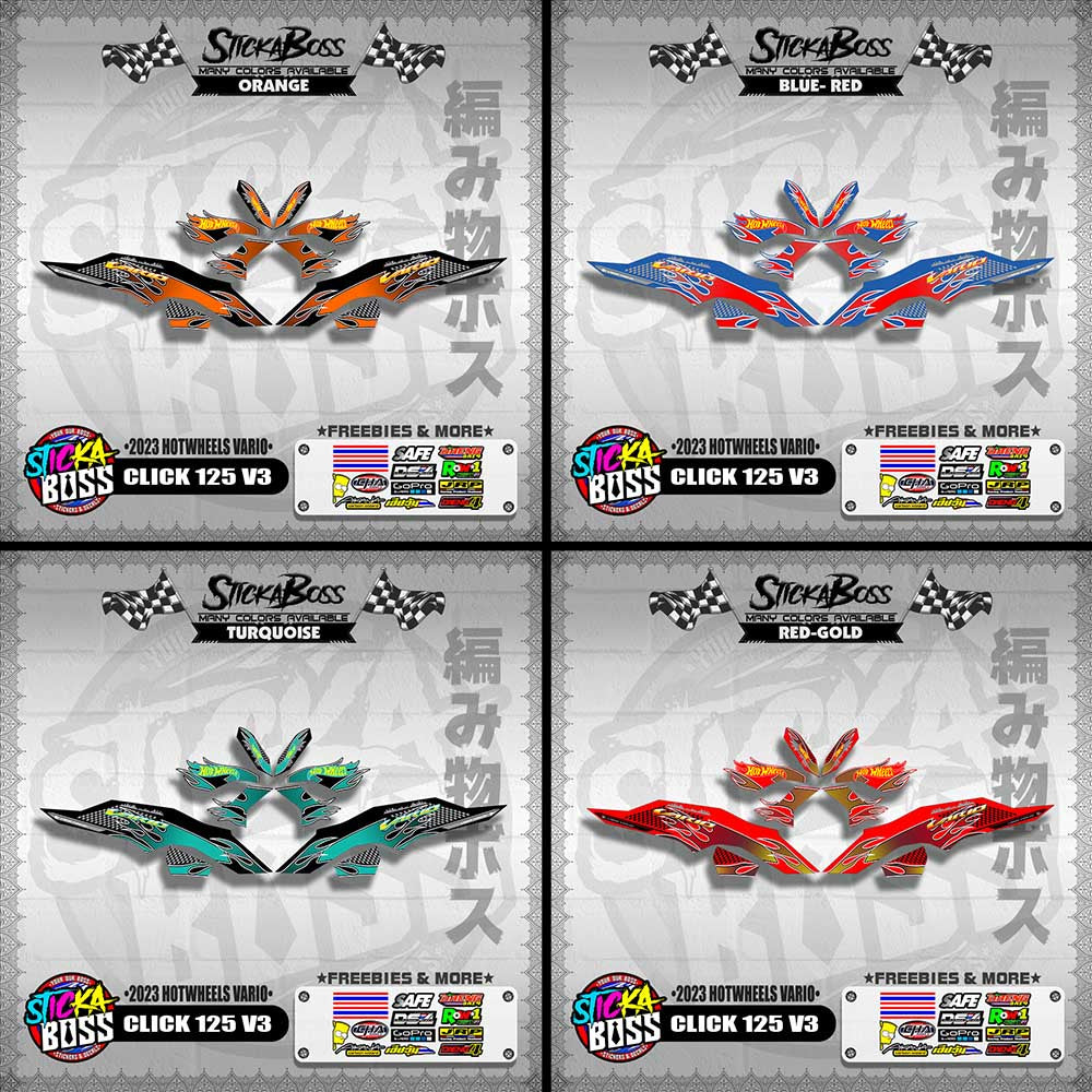 CLICK 125 V3 DECALS ( 2023 HOTWHEELS VARIO )【WITH FREEBIES】