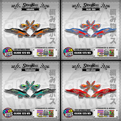 CLICK 125 V3 DECALS ( 2023 HOTWHEELS VARIO )【WITH FREEBIES】