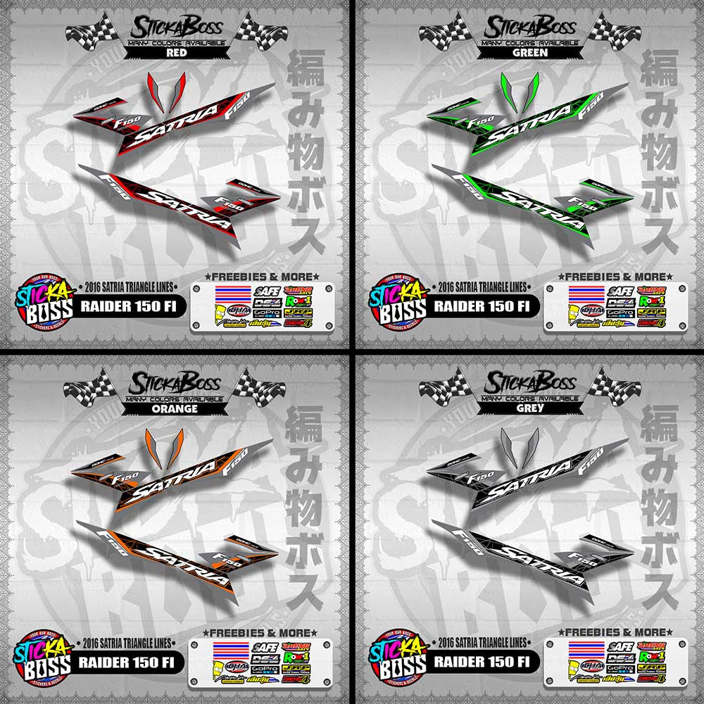 RAIDER 150 FI DECALS ( 2016 SATRIA TRIANGLE LINES )【WITH FREEBIES】