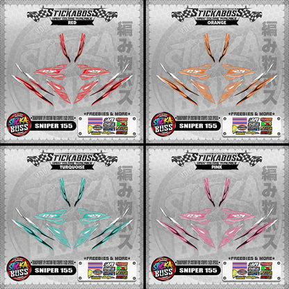[ PREMIUM UV PRINT ] TRANSPARENT SNIPER 155 STICKER DECALS ( API CUSTOM FIRE STRIPES Y16ZR SPECIAL )