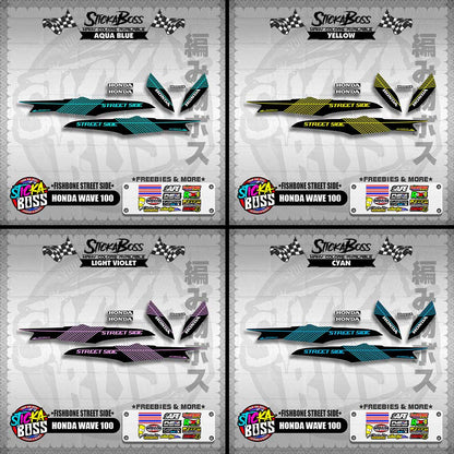 HONDA WAVE 100 DECALS ( FISHBONE STREET SIDE )【WITH FREEBIES】