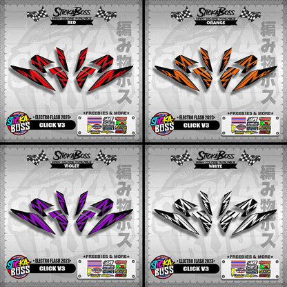 CLICK V3 DECALS ( ELECTRO FLASH 2023 ) [ PREMIUM GLOSSY LAMINATED ]【WITH FREEBIES】