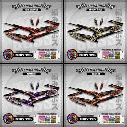 FURY 125 STICKER DECALS ( CLASSIC GARANSI )【WITH FREEBIES】