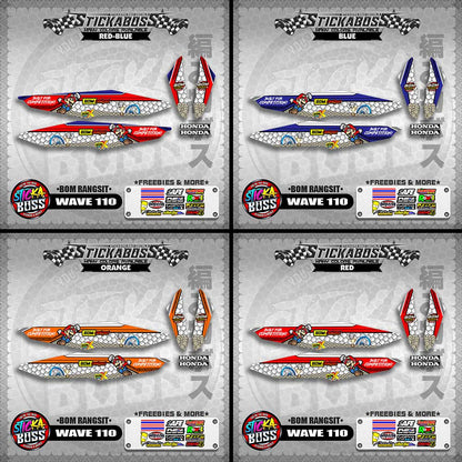 WAVE 110 DECALS ( BOM RANGSIT )【WITH FREEBIES】