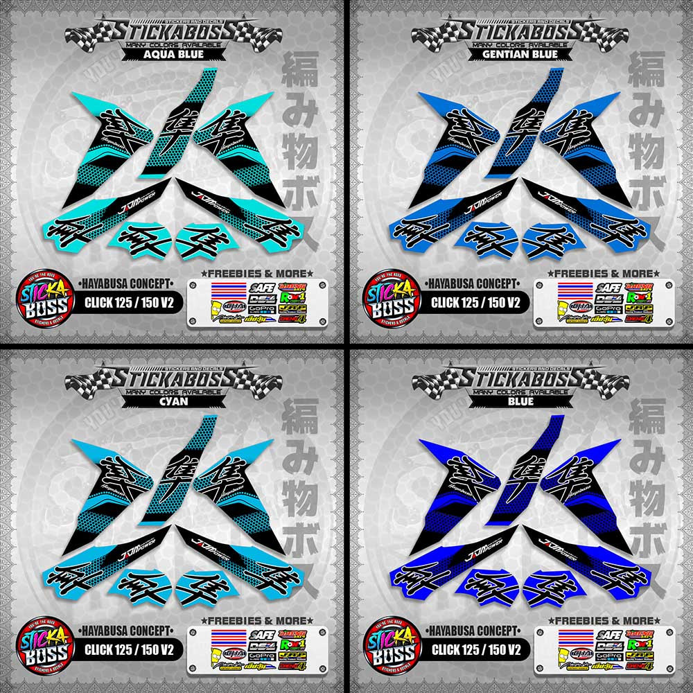 CLICK 125 / 150 V2 STICKER DECALS ( HAYABUSA CONCEPT )【WITH FREEBIES】