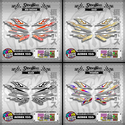 AEROX 155 DECALS ( FOR WHITE HOT WHEELS DESIGNS )【WITH FREEBIES】