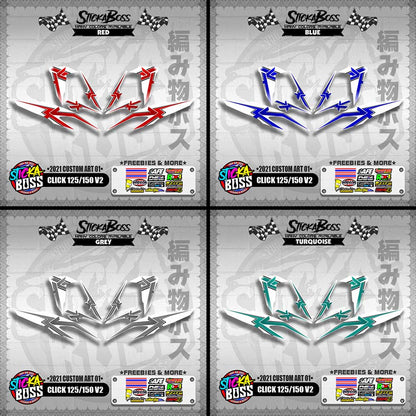 CLICK 125 / 150 V2 DECALS ( 2021 CUSTOM ART 01 )【WITH FREEBIES】