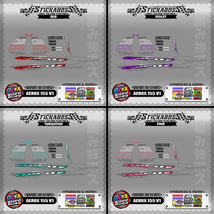 [ PREMIUM UV PRINT ] TRANSPARENT  AEROX 155 V1 DECALS ( NEW 2024 VORTEX )【WITH FREEBIES】