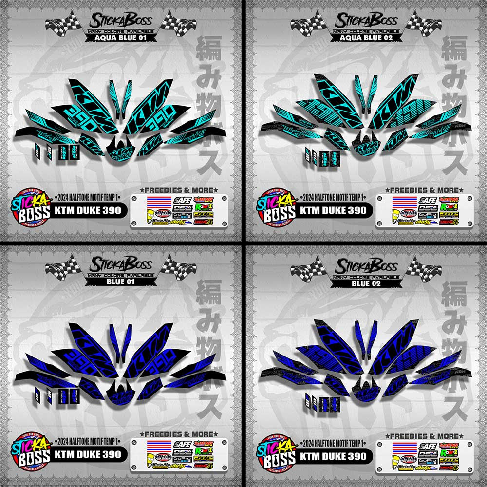 KTM DUKE 390 STICKER DECALS ( 2024 HALFTONE MOTIF TEMP 1 )【WITH FREEBIES】