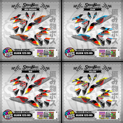 CLICK 125 V3 DECALS ( VARIO REPSOL )【WITH FREEBIES】