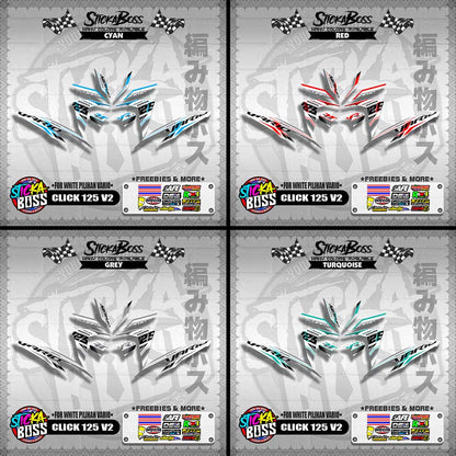 CLICK 125 V2 MALAYSIAN DECALS ( FOR WHITE PILIHAN VARIO )【WITH FREEBIES】