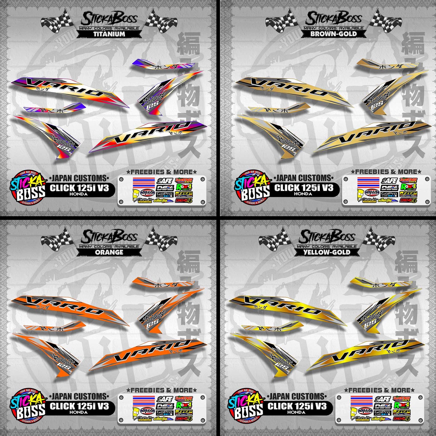 CLICK 125i V3 DECALS ( JAPAN CUSTOMS )【WITH FREEBIES】