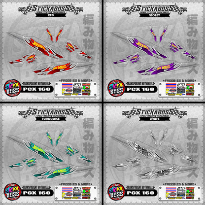 【PREMIUM UV PRINT】TRANSPARENT PCX 160 DECALS ( TRANSPARENT HOTWHEELS )【WITH FREEBIES】
