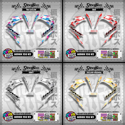 AEROX 155 V2 DECALS ( FOR WHITE HITAM JAPAN NVX 2023 )【WITH FREEBIES】
