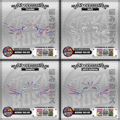 【PREMIUM UV PRINT】TRANSPARENT AEROX 155 V2 STICKER DECALS ( 2023 CUSTOM STRIPING )【WITH FREEBIES】