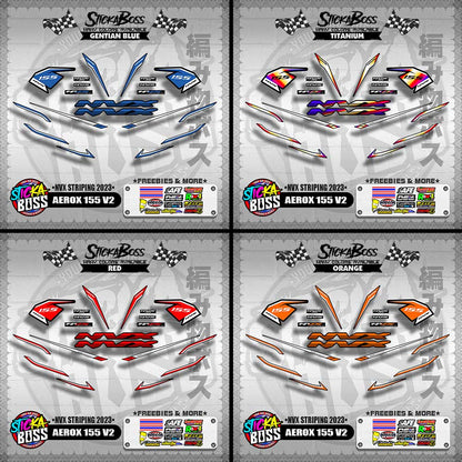 AEROX 155 V2 DECALS ( NVX STRIPING 2023 )【WITH FREEBIES】
