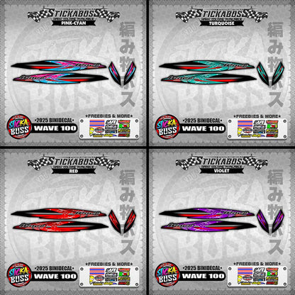 WAVE 100 STICKER DECALS ( 2025 BINIDECAL )【WITH FREEBIES】