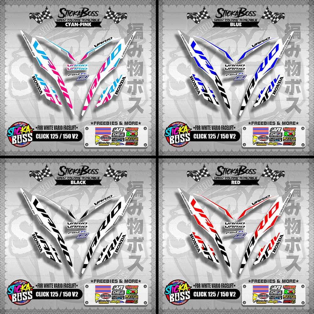 CLICK 125 / 150 V2 DECALS ( FOR WHITE VARIO FACELIFT )【WITH FREEBIES】