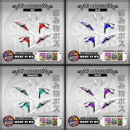 BEAT FI V3 INDO STICKER DECALS ( FOR WHITE  2025 RRS HONEYCOMB )【WITH FREEBIES】