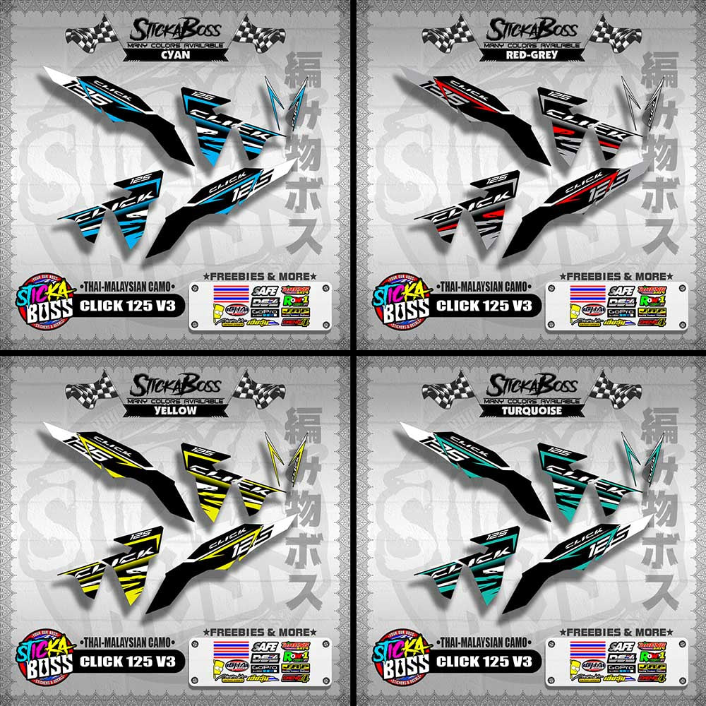 CLICK 125 V3 DECALS ( THAI-MALAYSIAN CAMO )【WITH FREEBIES】