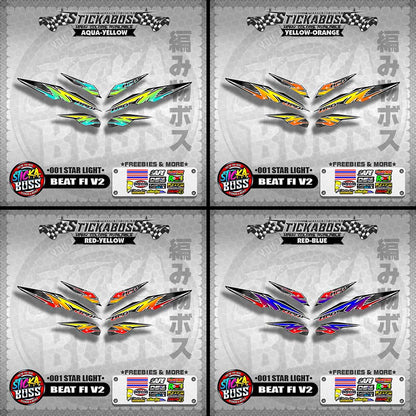BEAT FI V2 STICKER DECALS ( 001 STAR LIGHT )【WITH FREEBIES】